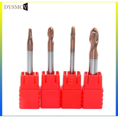 1pc Carbide Ball Nose Endmills HRC60 2 Flute End Mill 1mm 1.5mm 2mm 2.5mm 4mm 5mm 6mm 8mm mill ball CNC Mill Cutter Tool