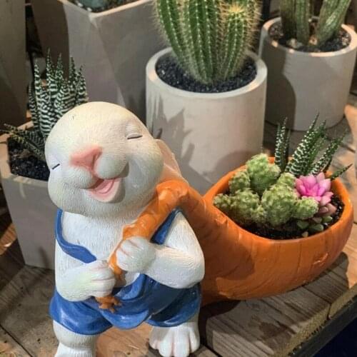 Creative rabbit flower pot decoration garden balcony resin flower garden decoration succulent green plants flower potted plants