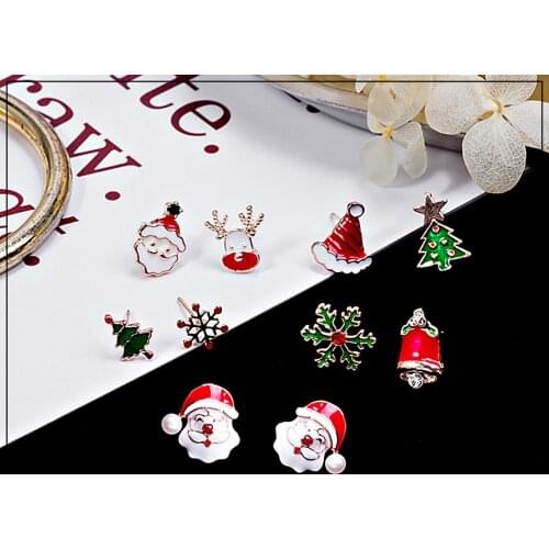 LANIWOO Christmas Stud Earring 2021 New Fashion Jewelry Cute For Girls Wholesale Accessory