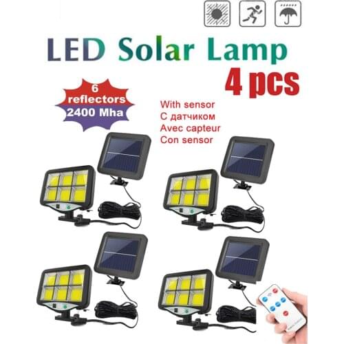 4pcs seperable 120LED Solar Motion Sensor Wall Light Outdoor Yard Street Lamp Waterproof Outdoor Lighting Garden wall Lamps remo