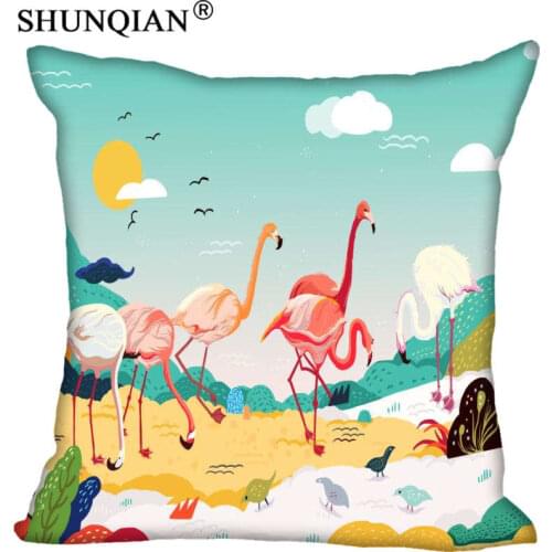 New Custom Flamingo Pillowcase zipper Two sides 35x35cm 40x40cm 45x45cm 50x50cm 60x60cm Custom your image