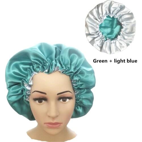 QCOOLJLY New Women Satin Bonnet Fashion Silky Big Bonnet for Lady Sleep Cap Headwrap Hat Hair Wrap Accessories Wholesale