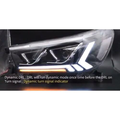 Factory Wholesales Head lamp LED Sequential Turning Vigo Revo Recco Headlight For Toyota Hilux 2015 - 2019 LED Low High beam bar