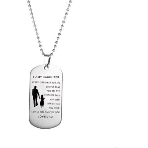 To My Daughter Lettering Pendant Necklace I Want You To Believe Love Dad Mom Family Necklace Jewelry Fathers Mothers Day Gift