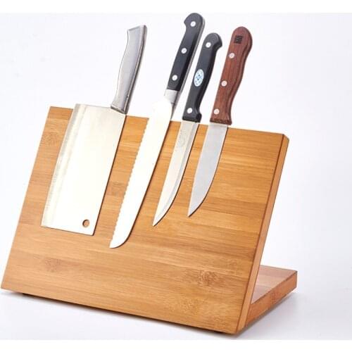 Spot supply kitchen supplies solid wood magnetic knife rest wooden magnet knife holder knife storage rack