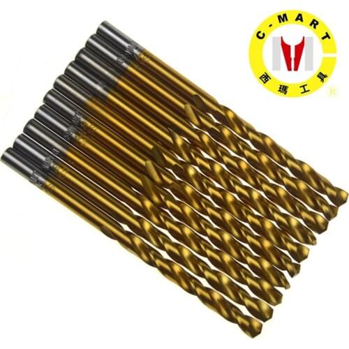 C-Mart Hss Straight Shank Twist Drills Drilling tools Electric Drill Bit for Cast Iron Auminum Alloy Plastic Plate 1mm-13.5mm