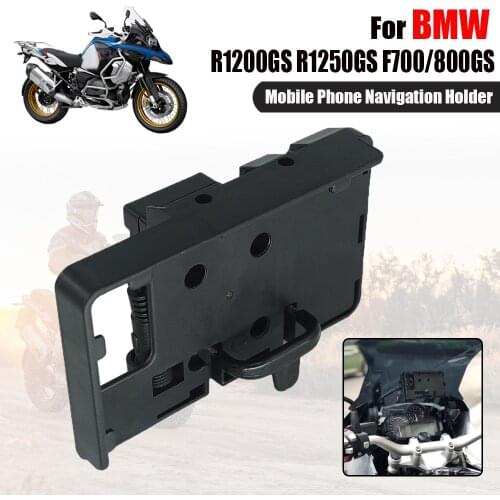 For BMW R1200GS R1250GS F700/800GS Universal Mobile Phone Navigation Bracket Holder USB Charging Mount Support For 12MM Roll Bar