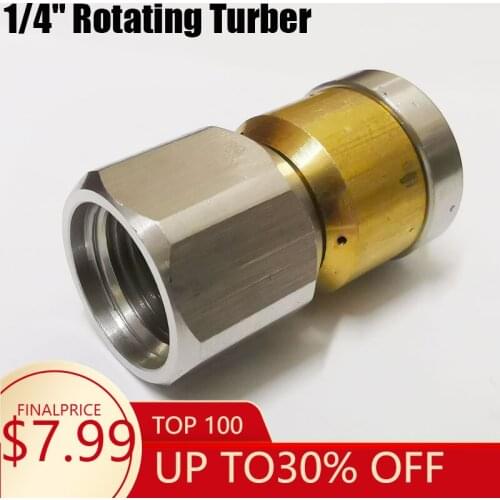 1/4" Rotary Type Spray Hose Sewer Jetter Nozzle Female Thread Nozzle Drain Hose Pipe Tap Spray Nozzle For Car Home Cleaning Pipe