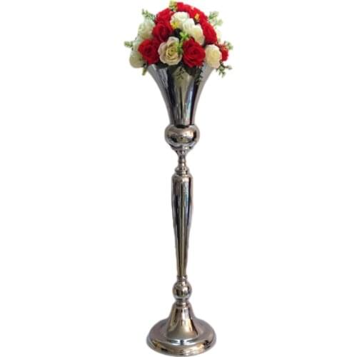 10PCS 98cm/39" Flower Vases Wedding Table Centerpiece Event Road Lead Gold Metal Pillar Stand Party Decoration Flower Holders