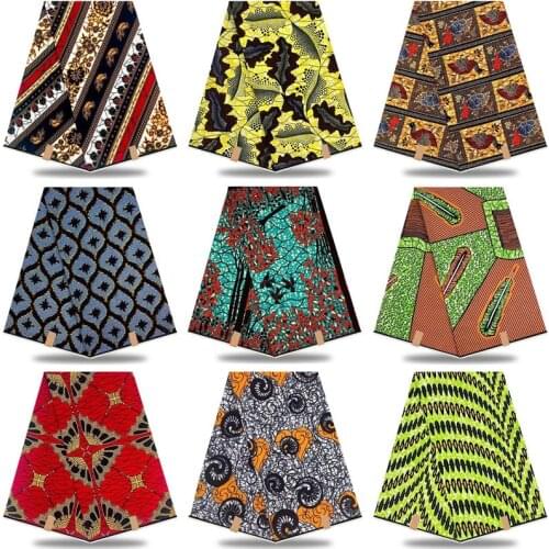100% Cotton High Quality Ankara Wax For Dress Ghana style Printed Guaranteed Veritable African Real Wax Fabric 6 yards CC47-8