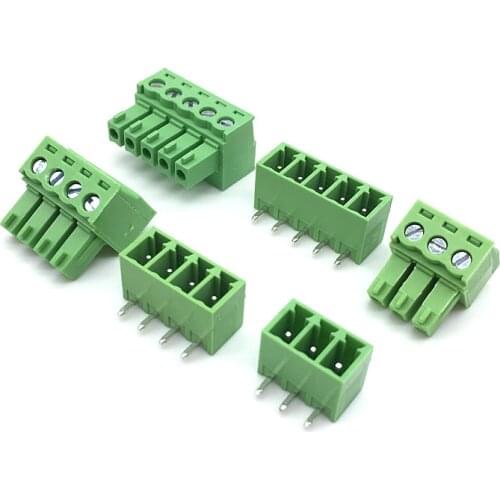 50set/lot 3.81 15EDG 15EDGK Male Female Pluggable Terminal 3.81MM Looper Needle 2/3/54/5/6/7/8PIN