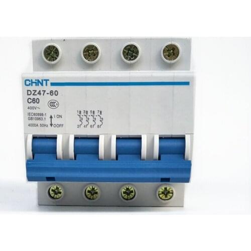 CHINT Mini Circuit Breaker DZ47-60 4 Poles C type 1A 2A 3A 4A 5A 6A 10A 15A 20A 25A 32A 40A 50A 60A MCB