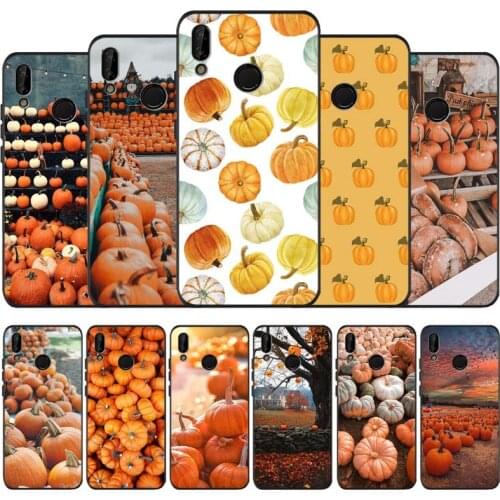 Pumpkin happy autumn fall black soft Phone Case for huawei P40 P30 P20 P10 Pro lite P9 Lite nova 4E 6SE Psmart 2019 Y6 9 Prime
