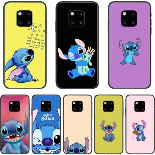 Phone Case Disney Stitch Phone Case For Huawei mate 30 10 20 40 Lite Smart Z Pro Black Etui 3D Coque Painting Hoesjes case
