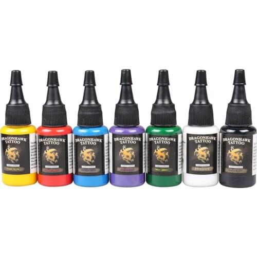 Dragonhawk TATTOO INK 7-PACK Primary Color Set 0.5oz Bottles