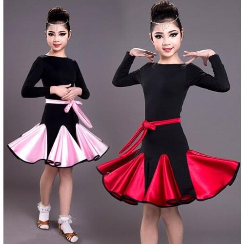 Latin Dance Practice Clothes For Kids Long Sleeve/Sleeveless Professional Dance Clothing Girls Rumba Samba Tango Outfit DQL3393