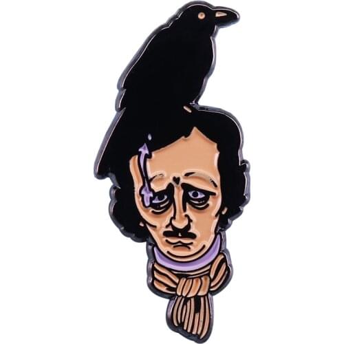 Edgar Allan Poe enamel pin creative art gift idea