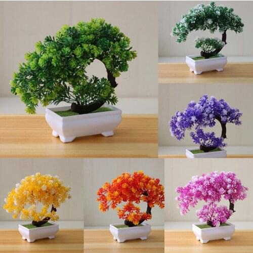 Fake Potted Plants Artificial Plants Bonsai Garden Decoration Plastic Flower for Desktop Table Living Room Outdoor Plant