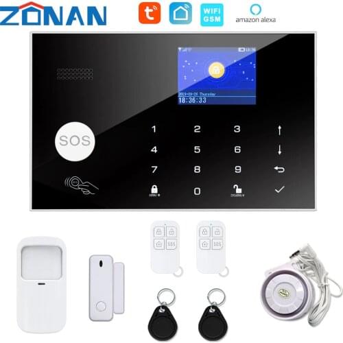 Tuya Wifi Gsm Alarm Security System Kit With Motion Detector Sensor Support Google Alexa Apps Control Wireless Alarm System