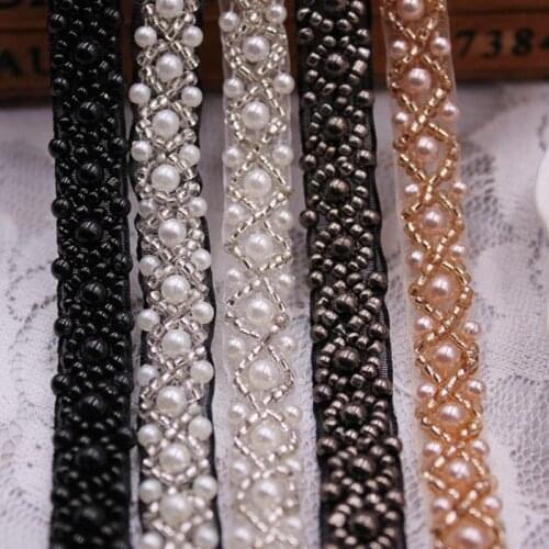 10yards pearl lace trim clothing accessories collar diy handmade beading lace trim clothes lace fabric