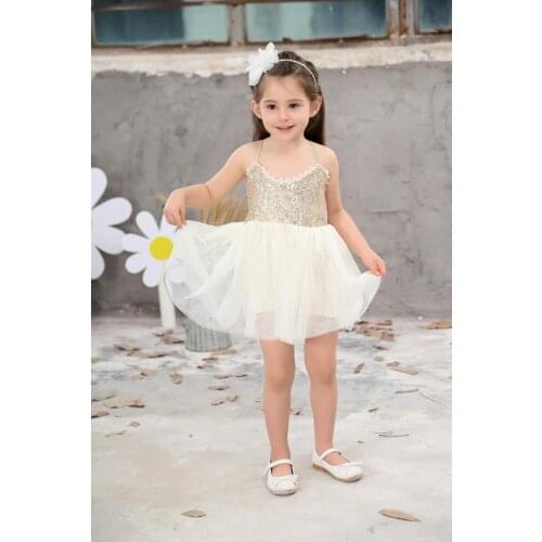 Best selling summer new fashion strap sequins female baby princess dress comfortable sling girl trend princess dress