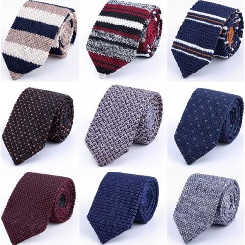 Linbaiway Fashion Knitted Slim Tie Striped Leisure Knitting Neck Tie for Men Business Wedding Narrow Necktie Gravatas Corbatas