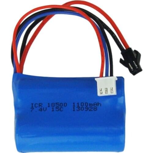7.4V 1100mAh Lipo Battery SM Plug For Remote control helicopter General Li battery 1100mAH 15C 7.4V discharge Lipo battery 18500