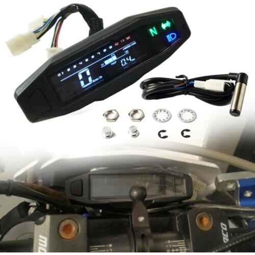 Motorcycle Full LCD Digital Meter RPM Speedometer Odometer Electric Injection and Carburetor Meter for Russian KR200