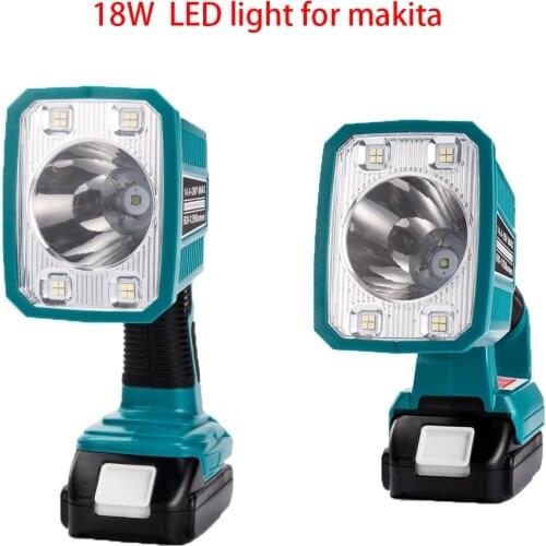 NEW 18w Portable LED Lamp Work Light For Makita18V Li-Ion Battery Flashlight LED Lights with usb Outdoor Lighting(NO Battery)