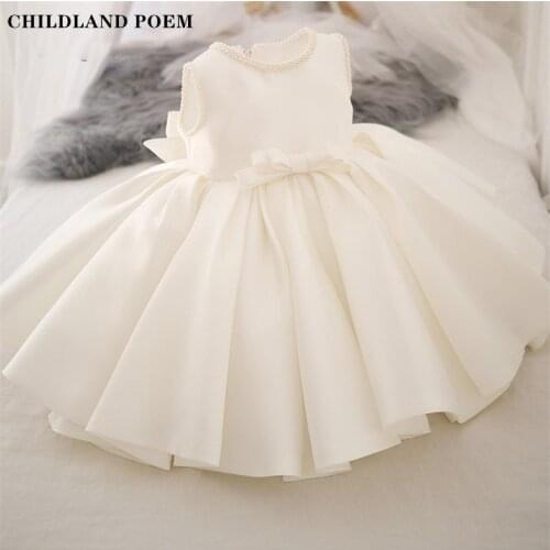 Girls Dress For Wedding And Party Baby Christening Baptism Dress 1st Birthday Baby Dress Pearl Princess Kids Dresses For Girls