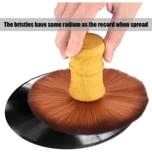 Anti-Static LP Vinyl Record Cleaner Brush For CD Longplay Player Cleaner Turntable Cleaning Brush Dust Wooden Handle