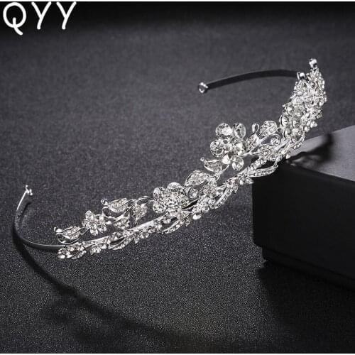 Fashion Baroque Austrian Crystal Princess Tiaras and Crowns Women Headdress for Bride Wedding Hair Jewelry Hairpieces
