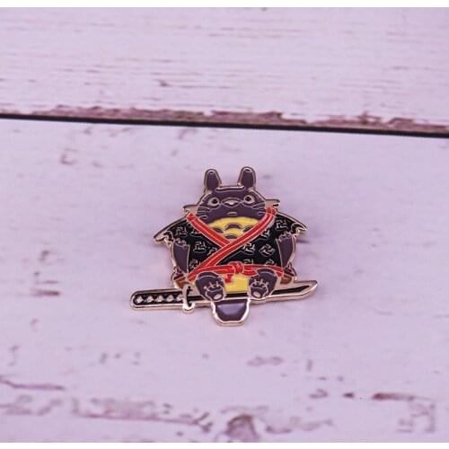 Totoro Studio Samurai Hard Enamel Pin Ghibli Fashion Accessory