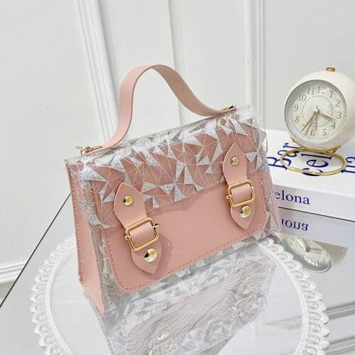 Women Bag 2021 New Trendy Fashion Handbag Small Square Bag Match Colors Clutch Crossbody Chain Messenger Bag One-shoulder Pouch