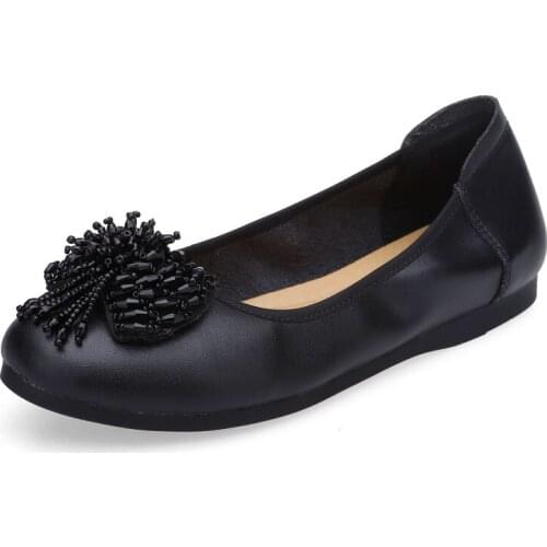 Big Foot Bone Wide Fat Leather Single Womens Shoes Instep High Spring Summer And Autumn Mother Shoes Hallux Valgus Low Help