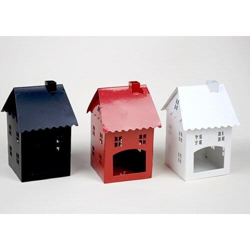 1PC Retro Pastoral Style Iron White Black Red House Romantic Lantern Tea Light Candle Holder Wedding Table House Decor MK026