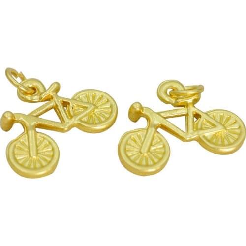 10 PCS 19*14mm Metal Alloy MATTED GOLD Bicycle Pendant Charms DIY Jewelry Accessories