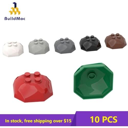 10PCS MOC Bricks Compatible Assembles Particles 30293 4x4 Upper Rock Building Blocks Parts DIY electric Educational Gift Toys