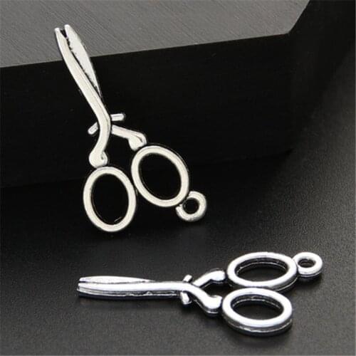 30pcs Silver Color Scissors Charms Pendants DIY Tool Jewelry Making A743
