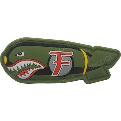 3D PVC Bullets F Bomb Aircraft Military Patch Tactical Badges Combat Rubber Patches For Clothing Backpack Bags