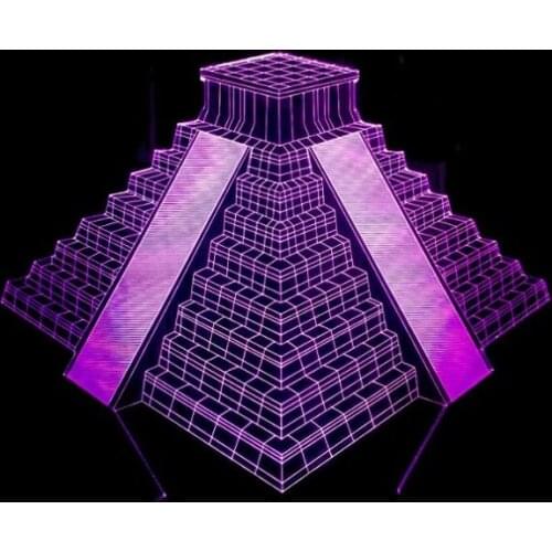 3D visual Staircase Temple Pyramid Multi-colored Acrylic Light Creative gift Home Furnishing 7 color change