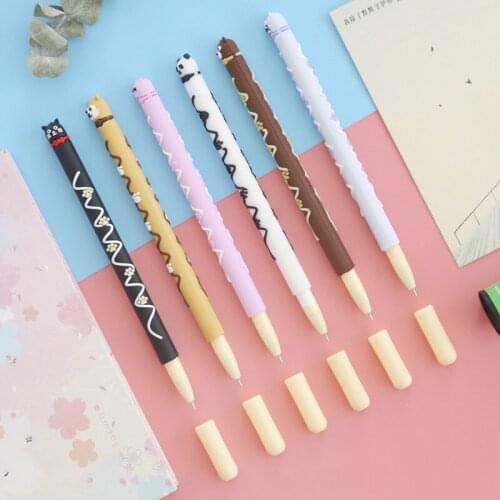48PCS Pet Chocolate Cute Cartoon Gel Pen Creative Student Stationery Kawaii School Supplies
