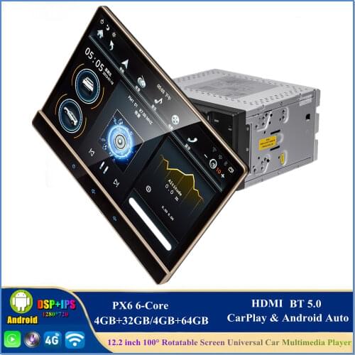12.2" DSP PX6 IPS Carplay 2 Din Universal Car DVD Player Android 9.0 Car Stereo Radio GPS Wifi Bluetooth Rotating Screen Player