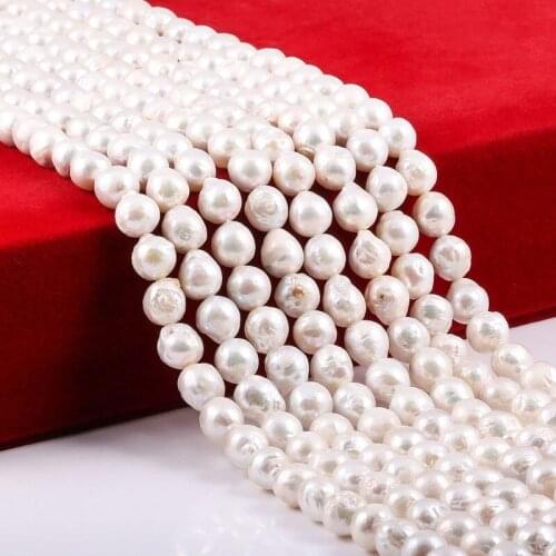 Natural Baroque Pearl Irregular Round White Pearl Beads for DIY Jewelry Making Necklace Bracelet Earings size 10x11mm