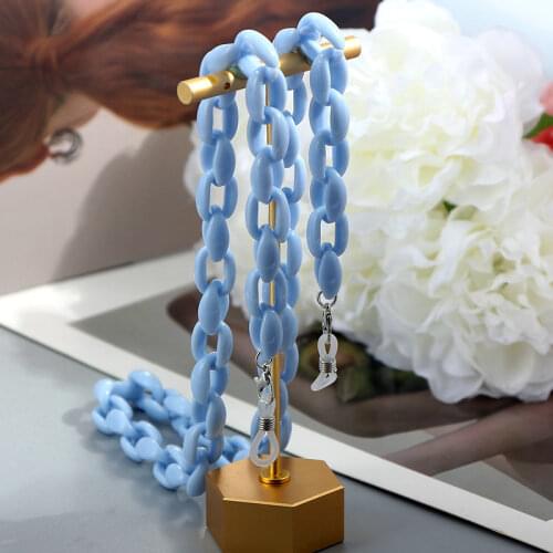 JJFOUCS Fashion 13 Color Mask Chain Sunglasses Eyeglass Chains for Women Charm Acrylic Reading Adjustable Antislip Glasses Chain