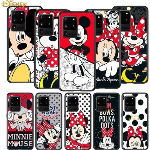 Red disney mickey cute for Samsung S20 FE Ultra Plus A91 A81 A71 A51 A41 A31 A21S A72 A52 A42 A02S Soft Black Phone Case