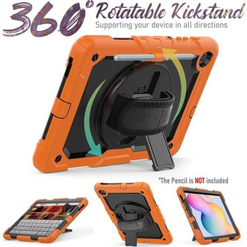 HXCASE for Samsung Galaxy Tab S6 Lite 10.4 Inch Case with Hand strap case with kickstand Shockproof Cover for P610 P615 2020