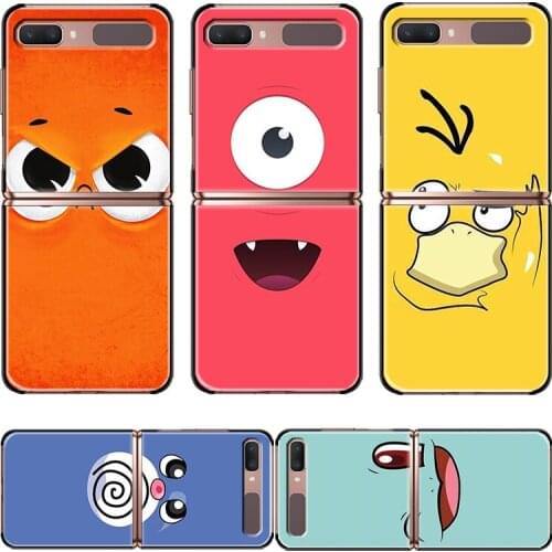 Cartoon Cute Expression For Samsung Galaxy Z Flip 3 5G Black Mobile Shockproof Hard Capa Fundas Phone Case