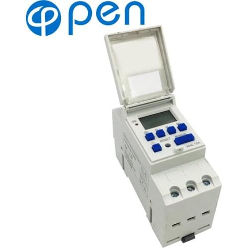 AHC15A Din rail Digital weekly programmable electronic microcomputer time switch 220V 230V 6A-30A AC Time Switch