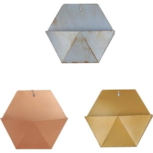 68UE Lawn Backyard Creative Flowerpot Wall Hanging Flower Basket Plant Potted Modern Geometric Wall Flower Basket Minimalist